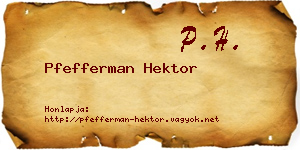 Pfefferman Hektor névjegykártya